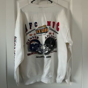 Vtg 1999 Broncos Vs Falcons Super Bowl Crewneck Sweatshirt Men's L NFL Football